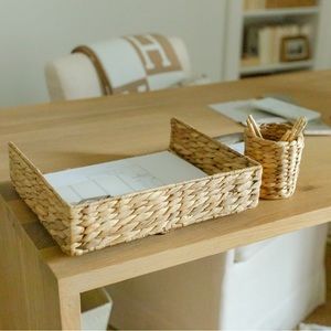 The Container Store Hyacinth desk organizers